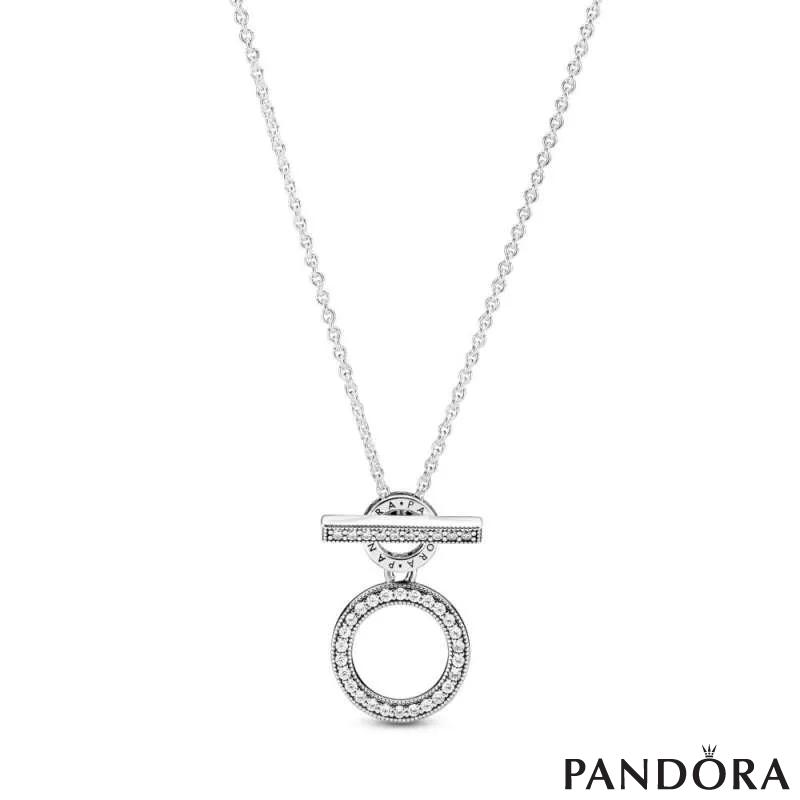 Double Hoop T-bar Necklace
