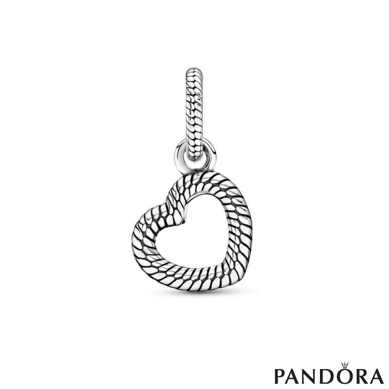 Snake Chain Pattern Open Heart Pendant