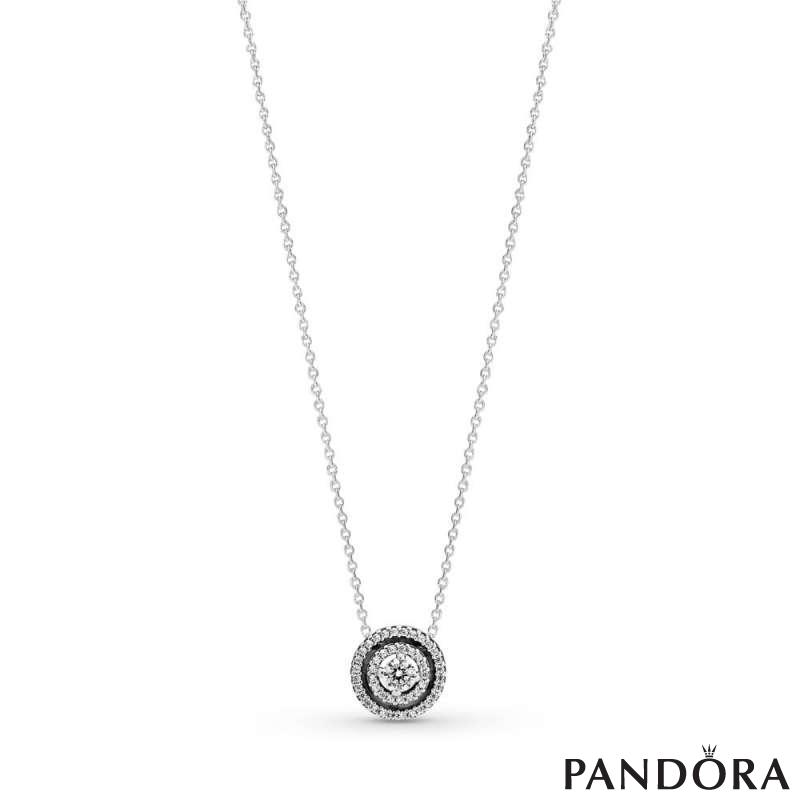 Sparkling Double Halo Collier Necklace 