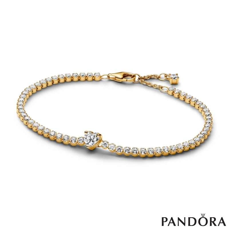 Sparkling Heart Tennis Bracelet