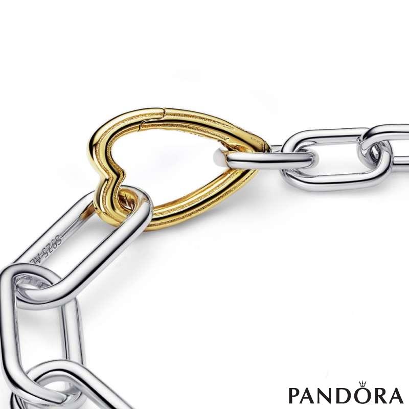 Sterling silver and 14k gold-plated link bracelet 