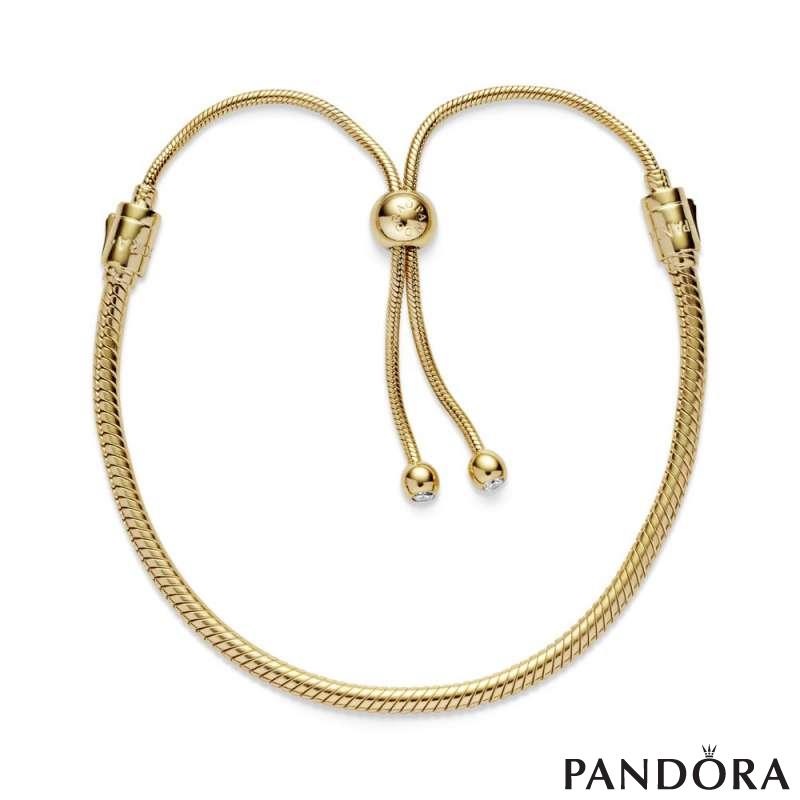 Pandora 14к позлата Белегзија со Силиконски Подесувач на Големина