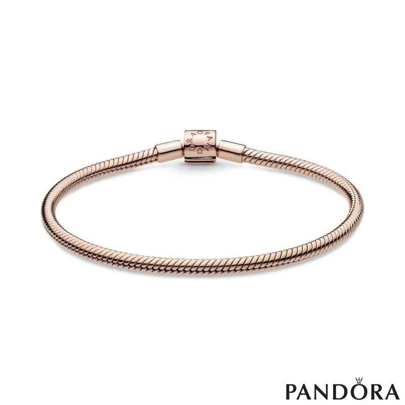 Pandora Moments Barrel Clasp Snake Chain Bracelet 