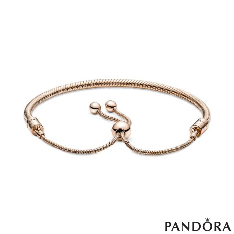 Белегзија Pandora Moments со змиска плетка и затворач со силиконски подесувач