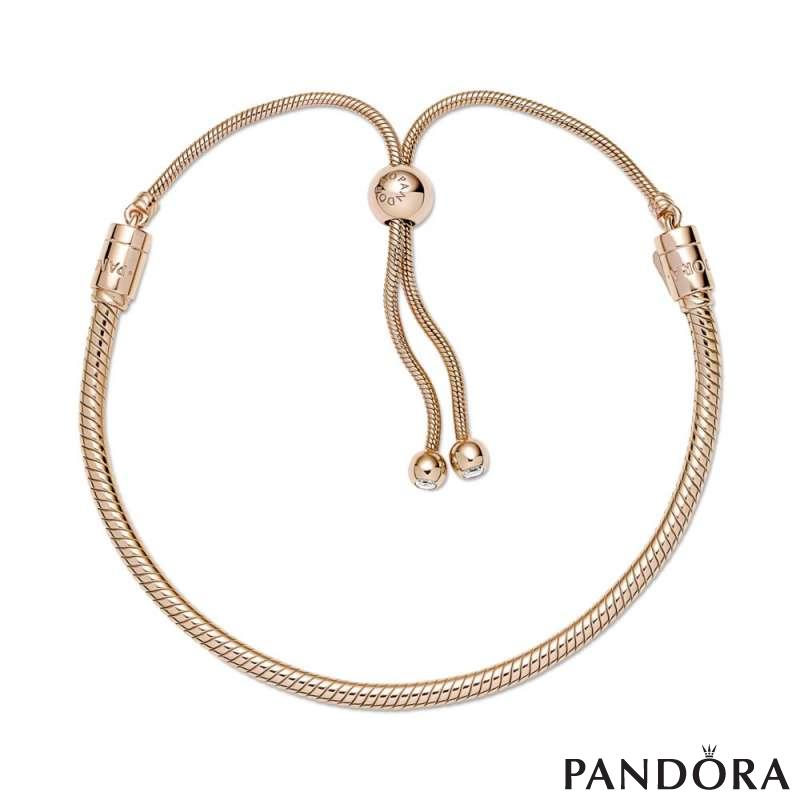 Белегзија Pandora Moments со змиска плетка и затворач со силиконски подесувач
