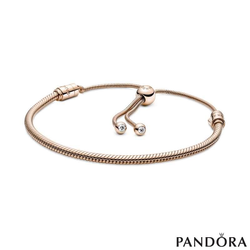 Белегзија Pandora Moments со змиска плетка и затворач со силиконски подесувач