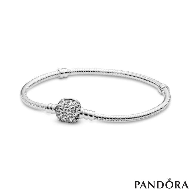 Moments Sparkling Pavé & Snake Chain Bracelet 