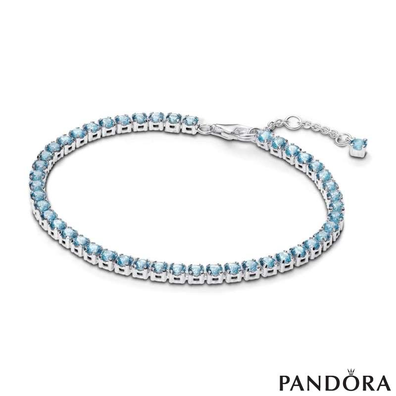 Sparkling Light Blue Tennis Bracelet
