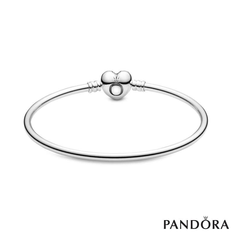 Pandora Moments Heart Clasp Bangle 