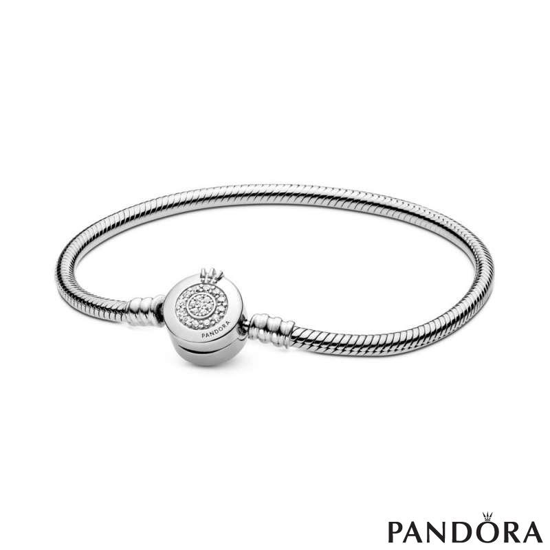 Pandora Moments Sparkling Crown O Snake Chain Bracelet 