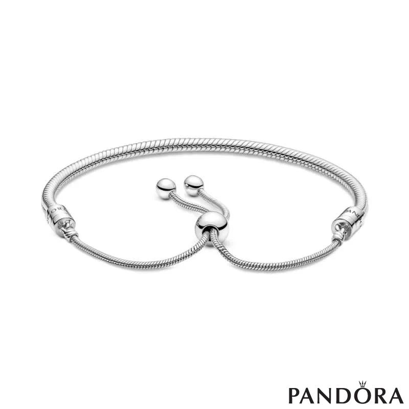 Белегзија Pandora Moments со змиска плетка и затворач со силиконски подесувач