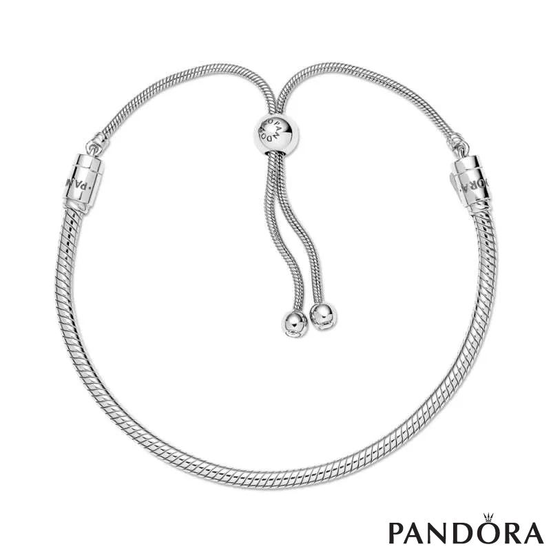 Белегзија Pandora Moments со змиска плетка и затворач со силиконски подесувач