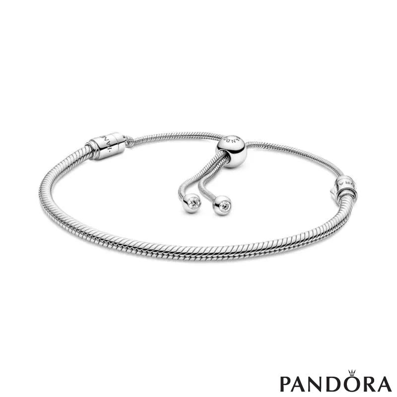Белегзија Pandora Moments со змиска плетка и затворач со силиконски подесувач