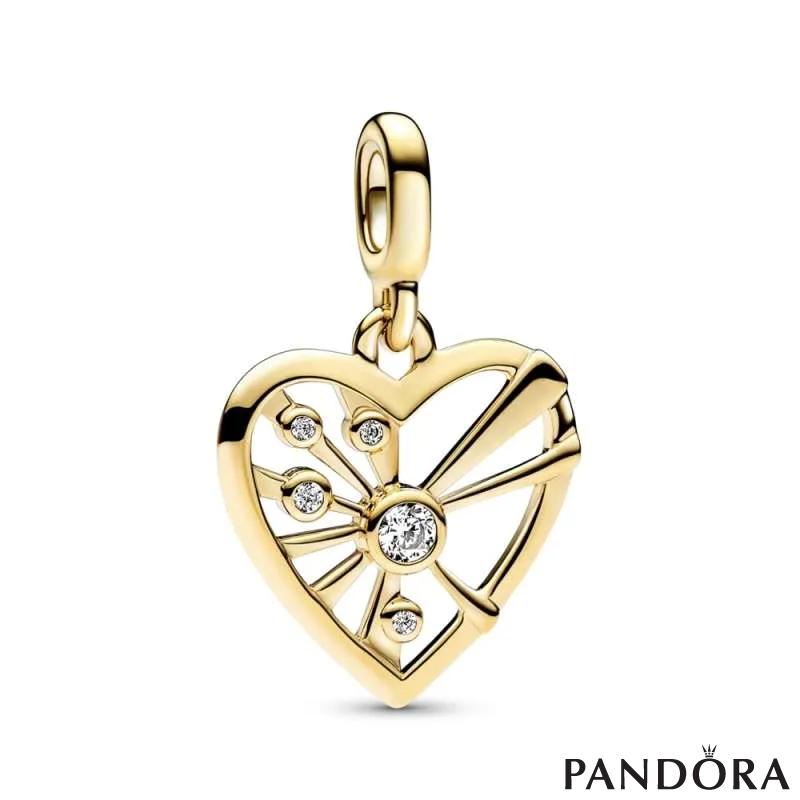 Loving Hearts of Pandora Necklace with Clear CZ