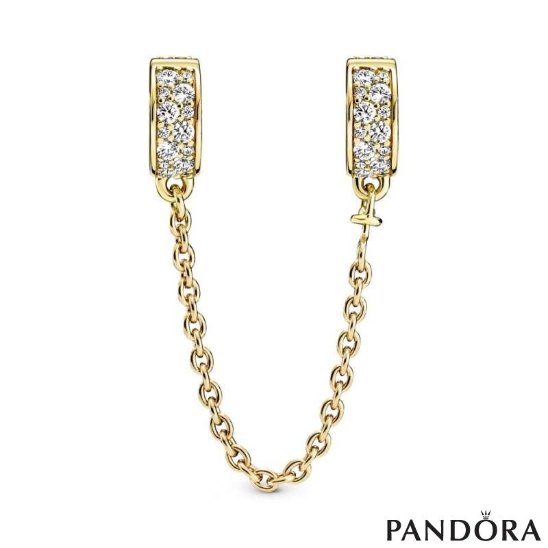 Clear Pavé Safety Chain Clip Charm