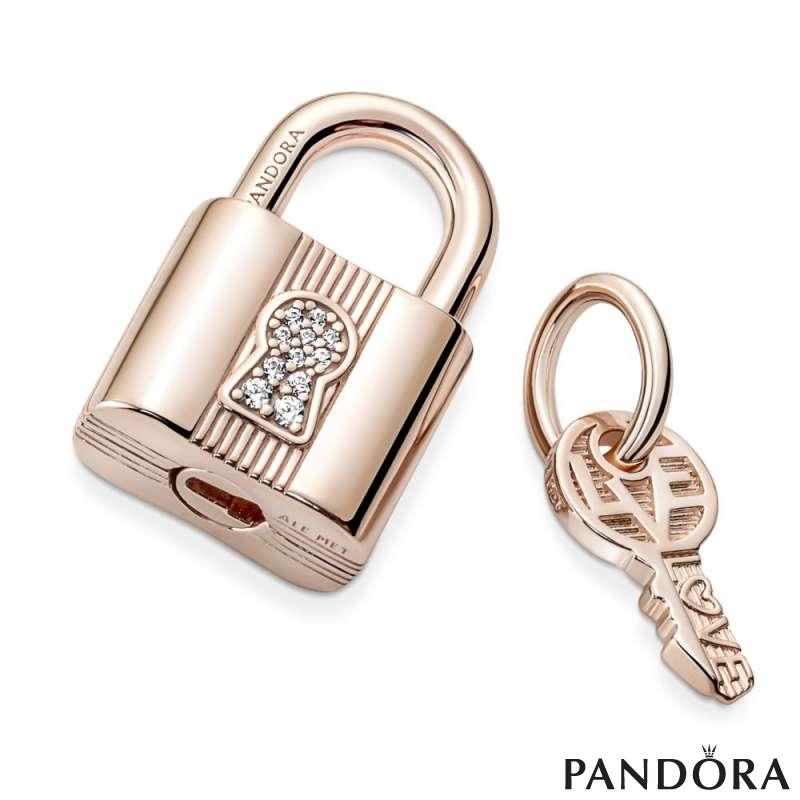 Padlock & Key Dangle Charm 