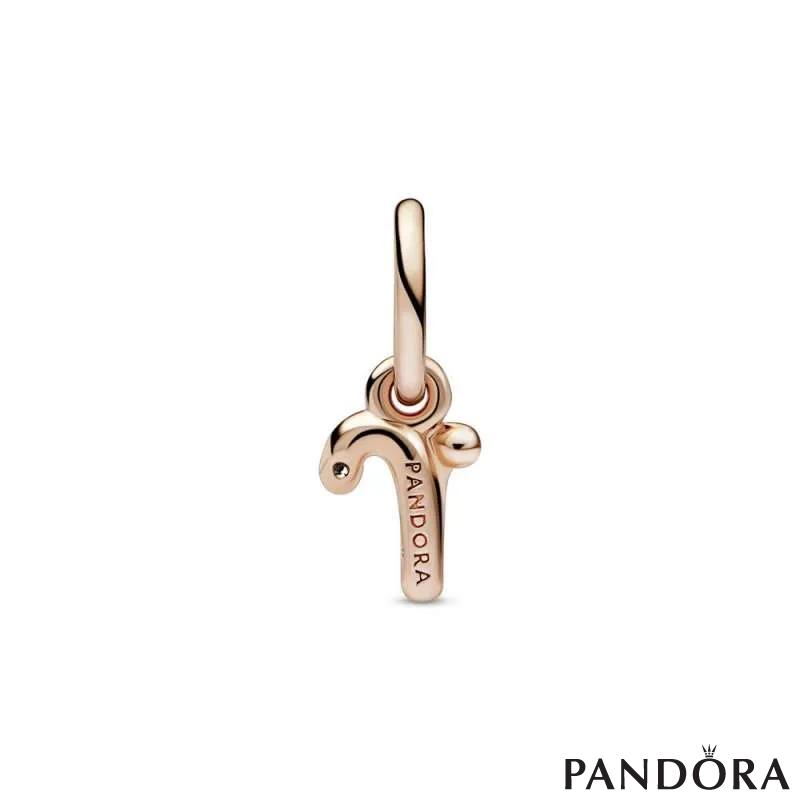 Letter r 14k rose gold-plated dangle with clear cubic zirconia 