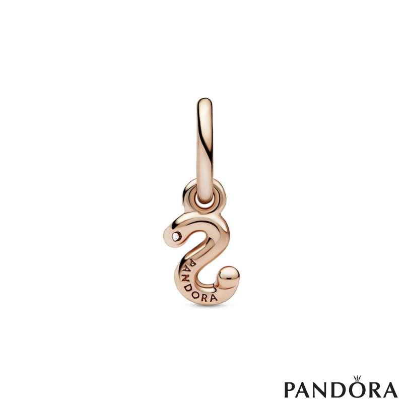 Letter s 14k rose gold-plated dangle with clear cubic zirconia 