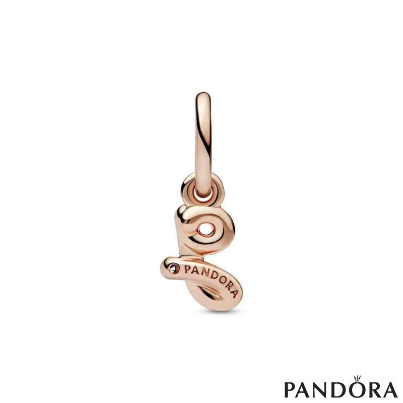 Pandora Letter V Script Alphabet Dangle Charm | Rose Gold-Plated