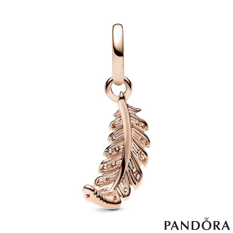 Floating Curved Feather Dangle Charm 