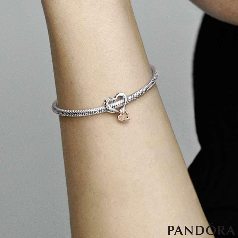 Two-tone Openwork Infinity Heart Charm 