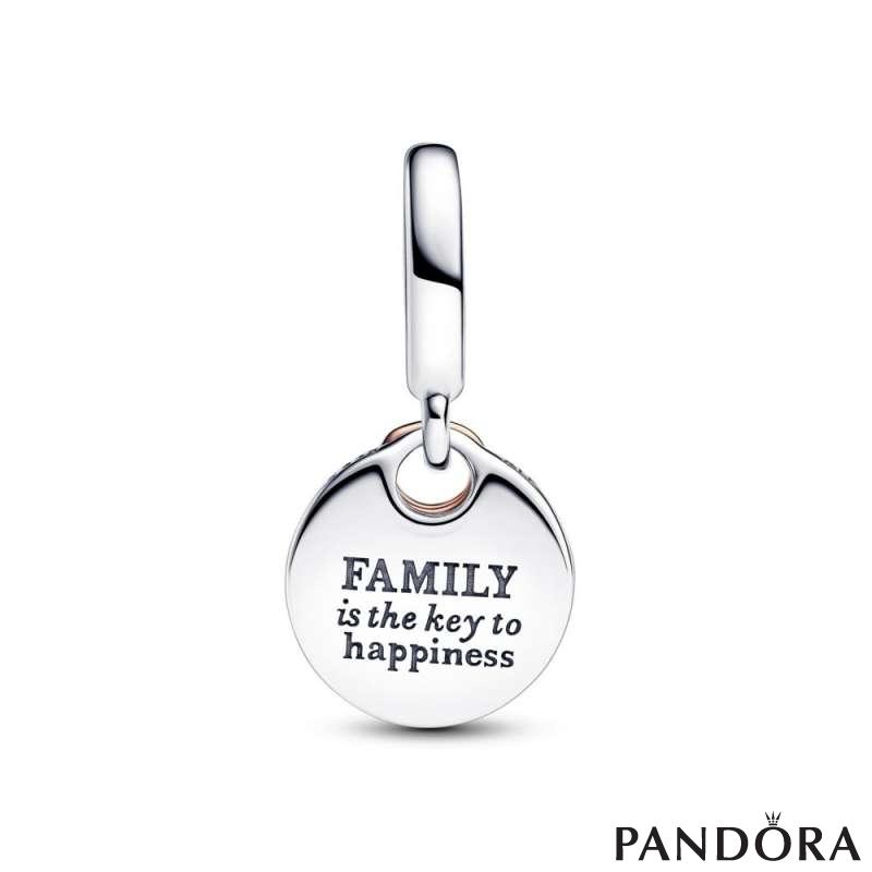 Two-tone Key to Happiness Double Dangle Charm 