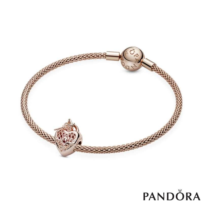 Love You Heart Padlock Charm