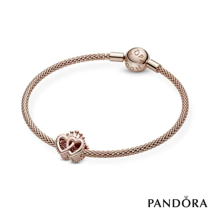 Crown and Entwined Hearts Charm