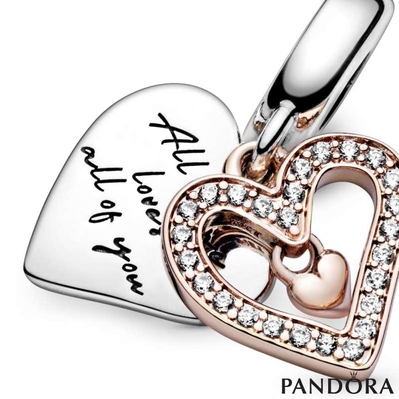 Sparkling Freehand Heart Dangle Charm 