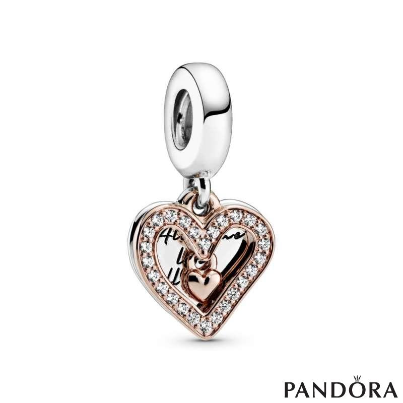Sparkling Freehand Heart Dangle Charm 