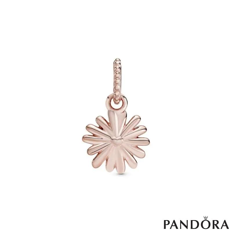 Pink Daisy Flower Dangle Charm 