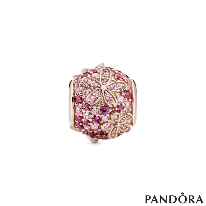 Pink Pavé Daisy Flower Charm