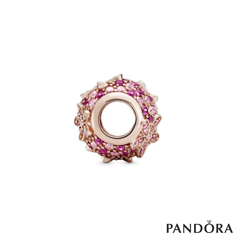 Pink Pavé Daisy Flower Charm