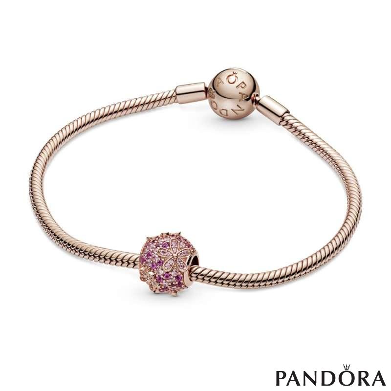 Pink Pavé Daisy Flower Charm
