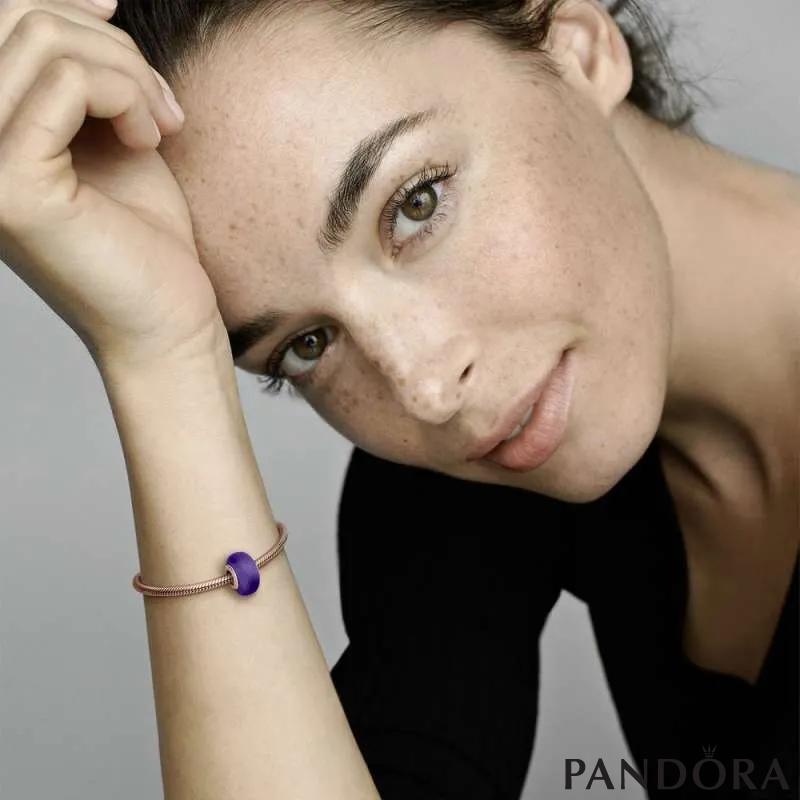 Matte Purple Murano Glass Charm