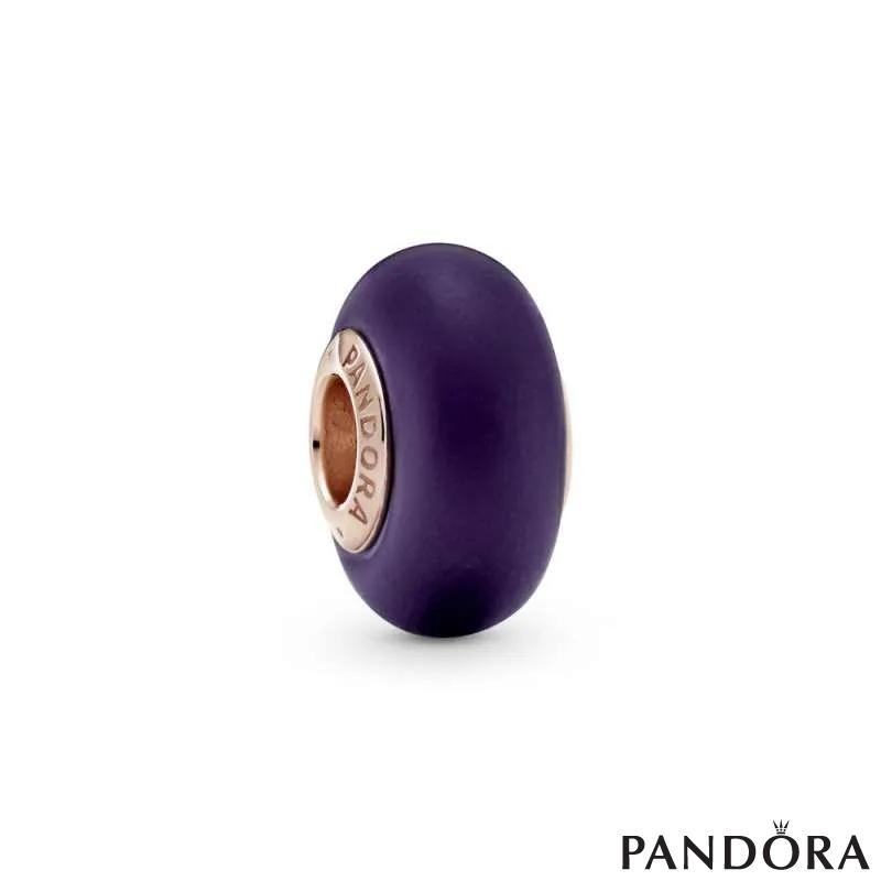 Matte Purple Murano Glass Charm