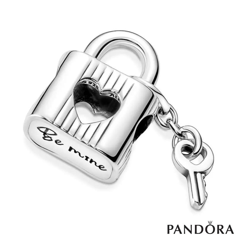 Padlock & Heart Key Charm 