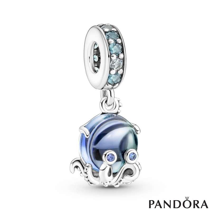 Murano Glass Cute Octopus Dangle Charm