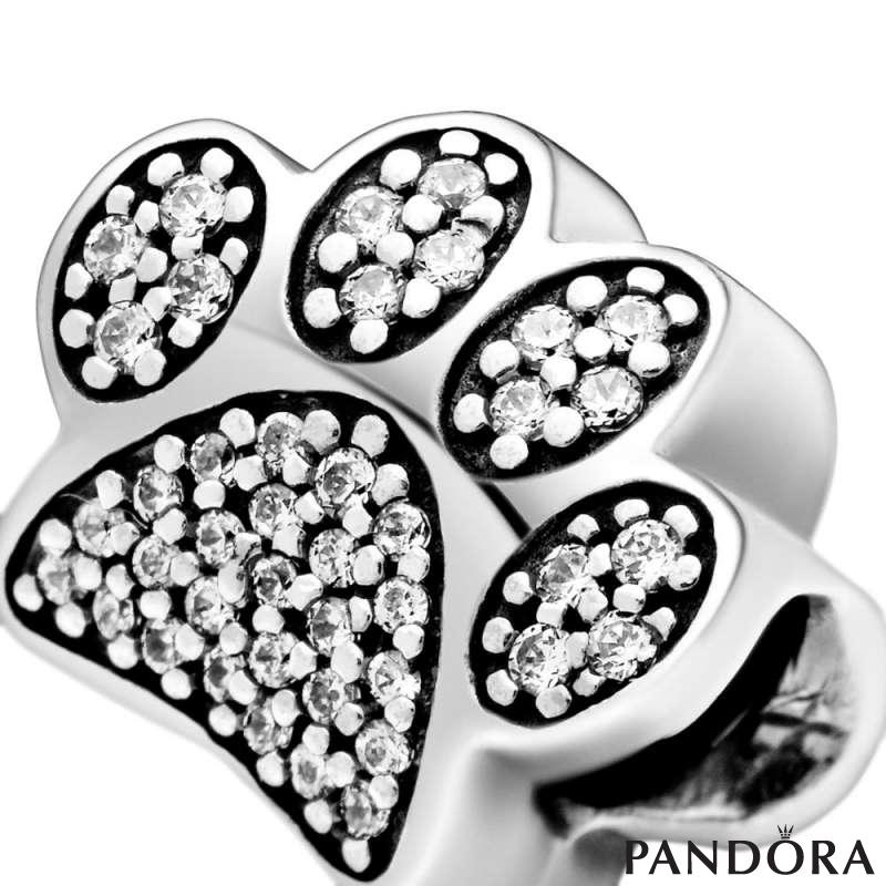 Sparkling Paw Print Charm 