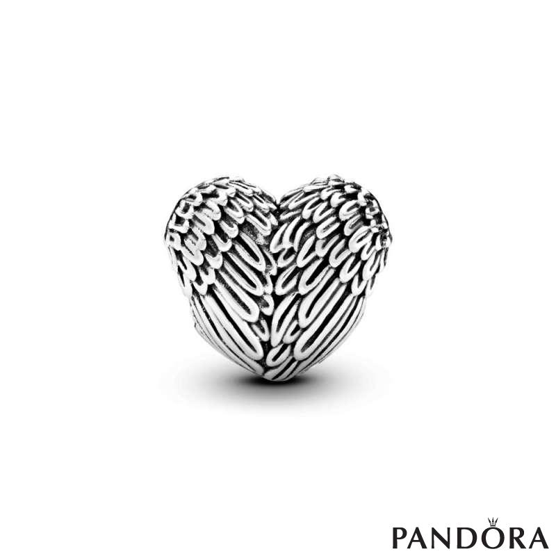 Angel Feathers Heart Charm