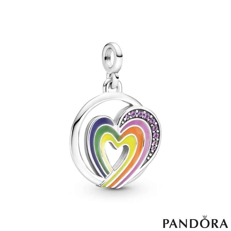 Медалјон Pandora МЕ Срце на слободата во боите на виножитото