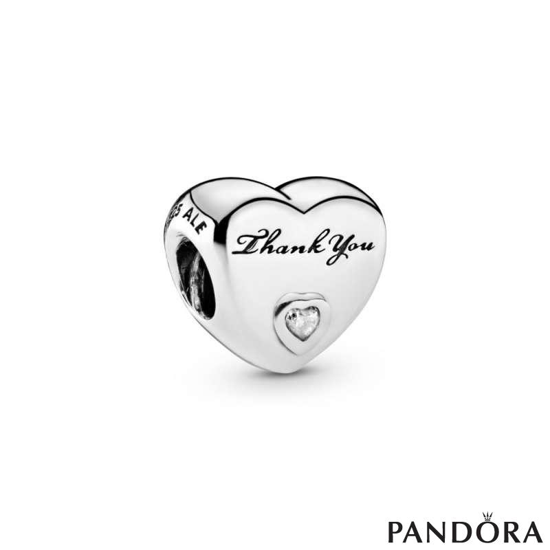 Polished Thank You Heart Charm