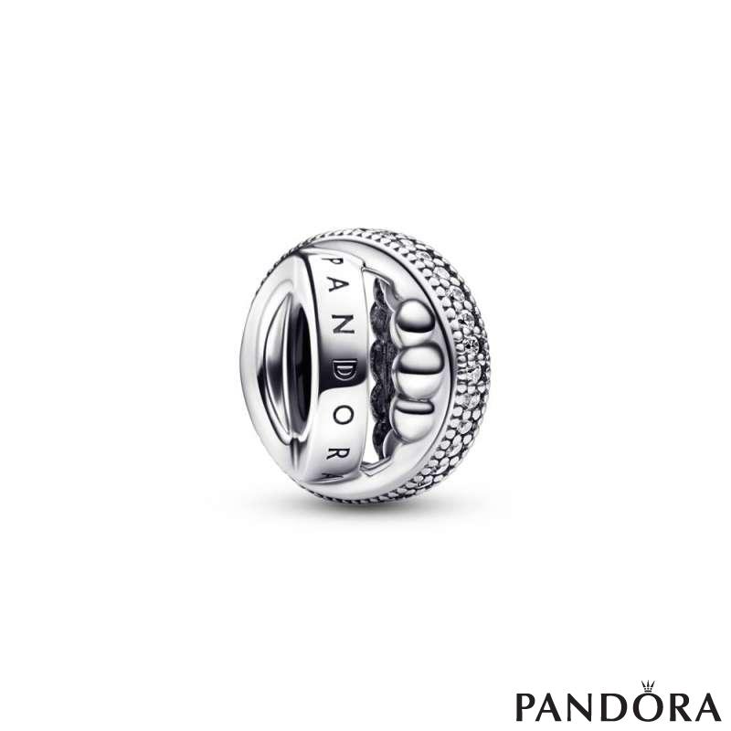 Pandora Signature Logo Pave Beads Charm PANDORA