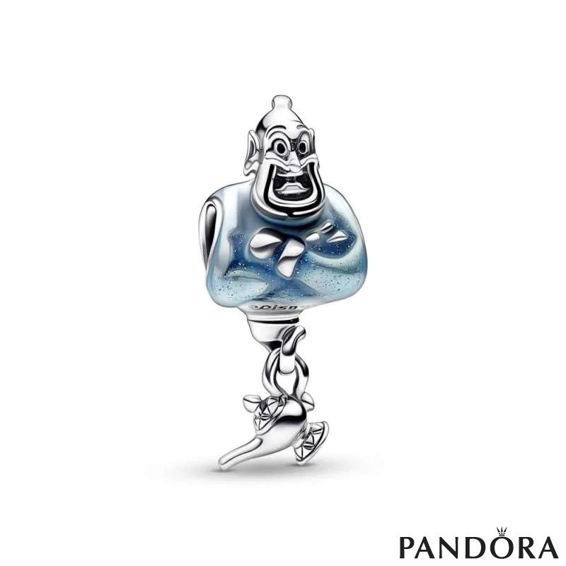 Disney Aladdin Genie sterling silver charm with black, glittery blue and transparent enamel 