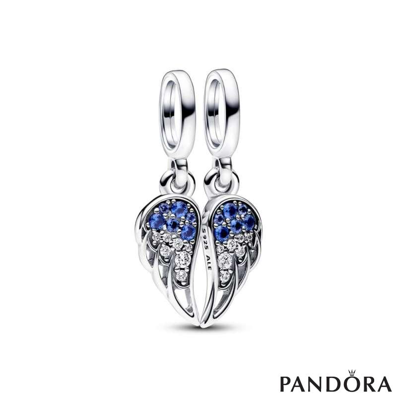 Sparkling Splitable Angel Wings Dangle Charm 