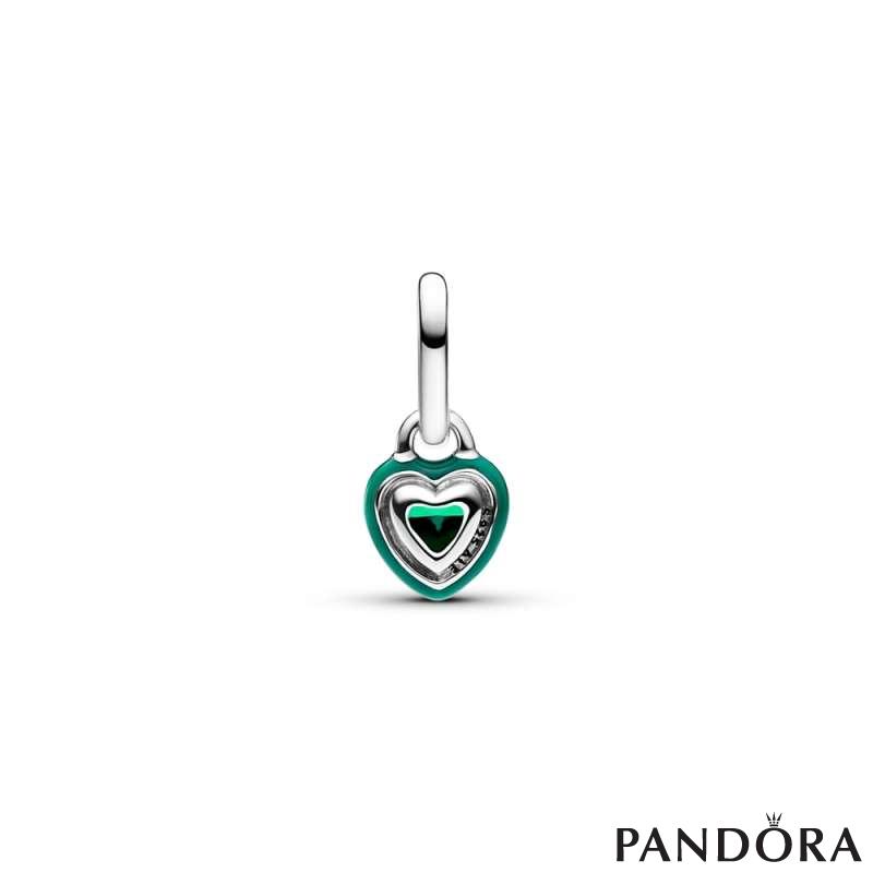 Pandora ME мини висечки приврзок Зелена чакра во облик на срце