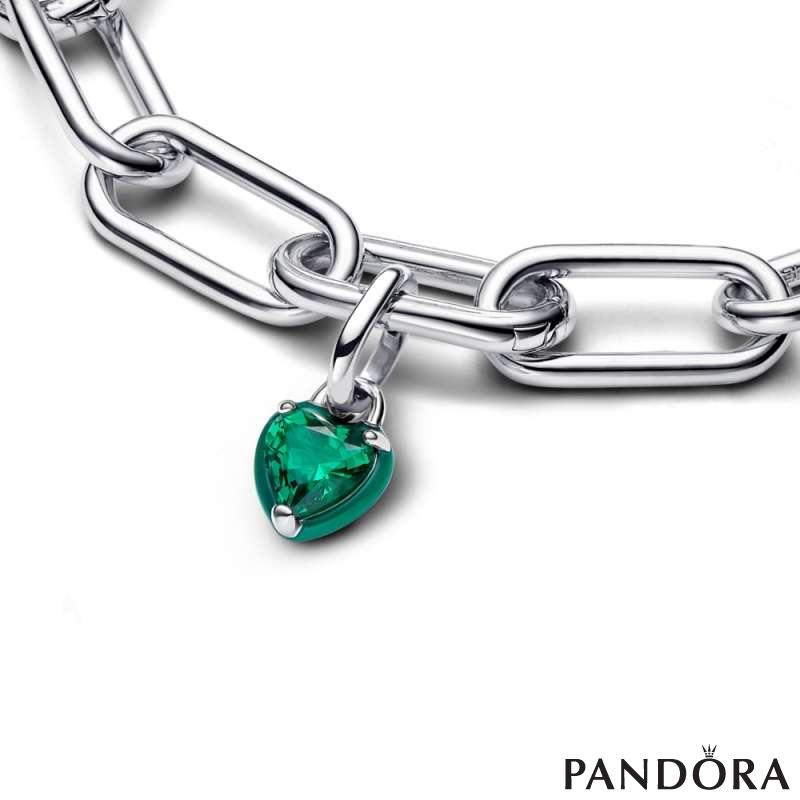 Pandora ME мини висечки приврзок Зелена чакра во облик на срце