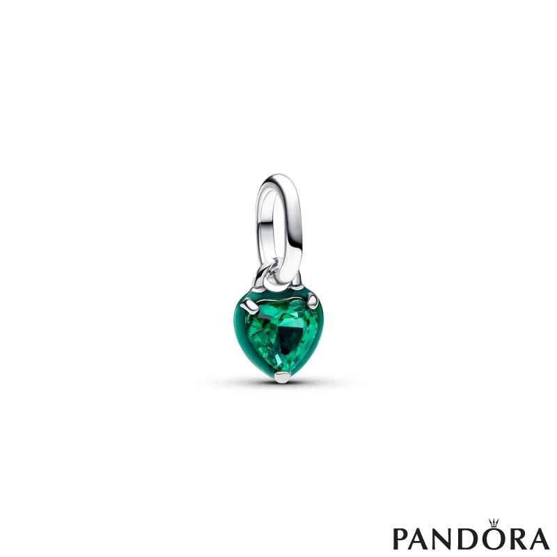 Pandora ME мини висечки приврзок Зелена чакра во облик на срце
