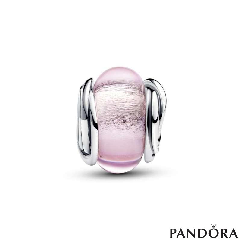 Encircled Pink Murano Glass Charm 