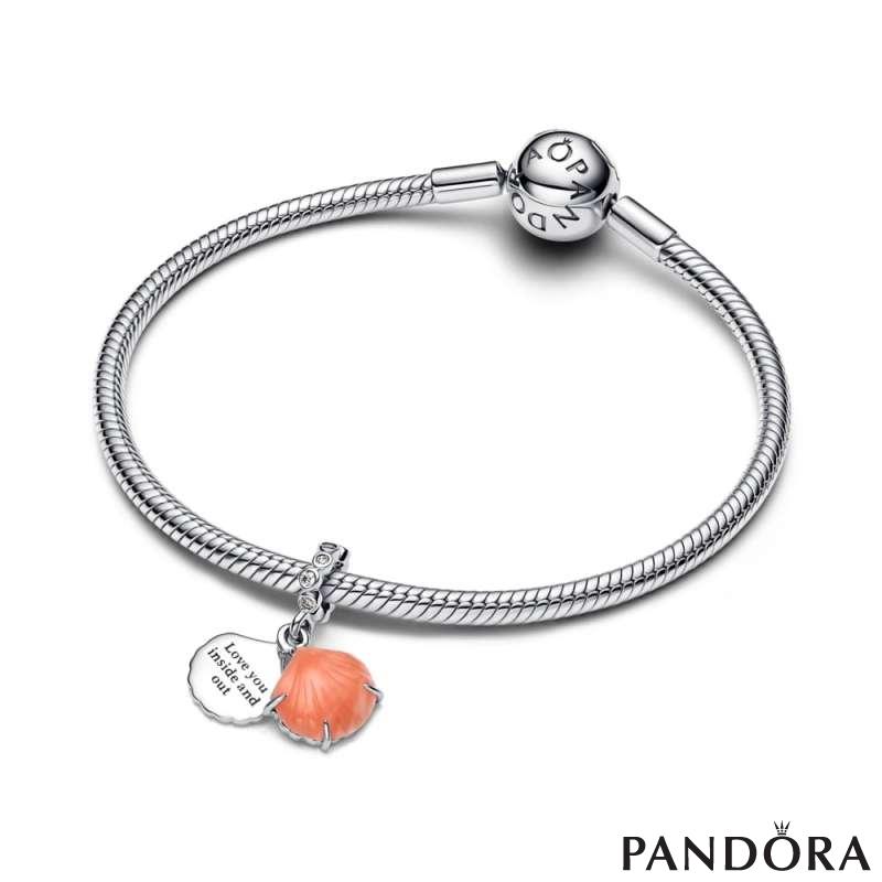 Coral-coloured Shell Double Dangle Charm
